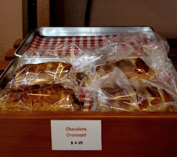 packaged chocolate
				croissants